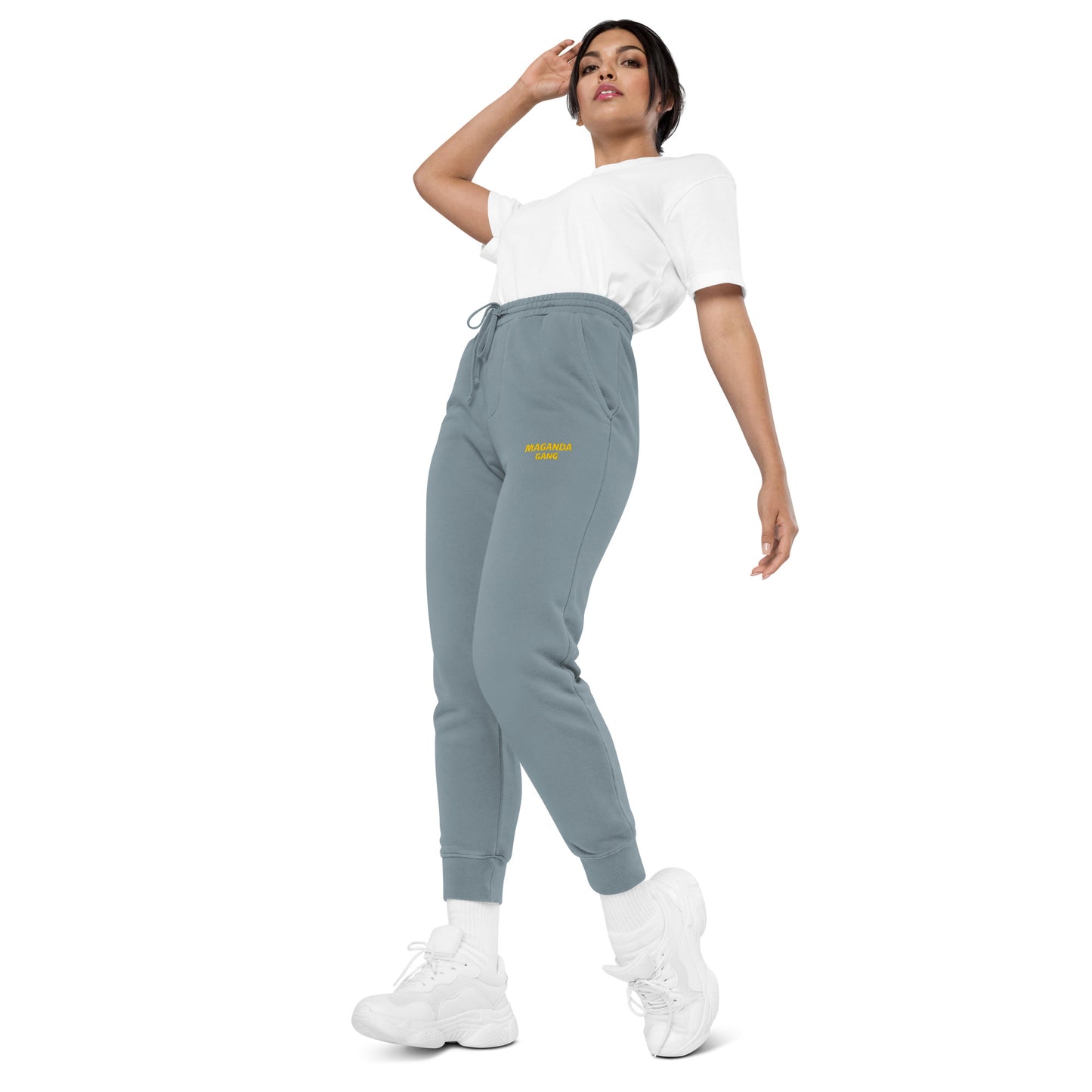 “Winter Blues MG Sweatpant by Maganda Gang – Filipino streetwear jogger with embroidered MG logo”
